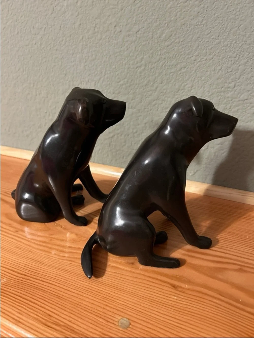 Restoration Haddware pair antiqued heavy Dog bookends
